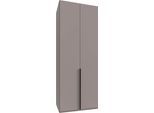 Kleiderschrank WIMEX "Mugano,in 5 Breiten,2 Höhen,2 Tiefen, viele Farben, Made in Germany", braun (saharagrau, griffe schwarz), B:90cm H:236cm T:58cm, Holzwerkstoff, Schränke, Kleiderschrank, mit langen Griffen aus Metall, mit oder ohne Spiegel