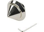 Gardinenstangen-Endstück LIEDECO "Endstück, Endknopf nickel-glanz "Celebration" Atlanta - 1 Stück" Gr. 1, grau (nickelfarben), H:4cm L:3,6cm, Gardinenstangenendstücke, Gardinenstangen-Endstück, Endstück, Endknopf