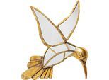 Wanddekoobjekt KARE DESIGN "Wandschmuck Hummingbird Mirror 60cm", gold (goldfarben), B:60cm H:51cm T:5cm, Polyresin, Wanddekoobjekte, Wanddekoobjekt