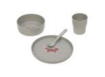Kindergeschirr-Set LÄSSIG "Kinder-Geschirr-Set 4er Set", grün (little forest fox), Kunststoff, Geschirr-Sets, Kindergeschirr-Set