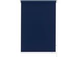 Seitenzugrollo GARDINIA "Uni-Rollo Verdunkelung", blau (dunkelblau), B:122cm H:180cm, Polyester, Rollos, Seitenzugrollo, Abschlussprofil in weiß