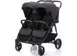 Zwillingswagen FILLIKID "Duo, schwarz melange", Baby, schwarz (schwarz melange), Kinderwagen Zwillingswagen
