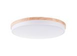 BRILLIANT LED Deckenleuchte "Baarlo", weiß (matt weiß, holz), Ø 50cm H: 8cm, 1 Stk., Leuchten, Ø 50 cm, 4500 lm, 3000-6500 K, dimmbar, Fernbedienung, Holz/Metall, LED Deckenleuchte