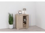 Kommode FMD "Bristol", braun (eichefarben), B:80cm H:89,9cm T:34,9cm, Holzwerkstoff, Sideboards, Kommode, In unterschiedlichen Tiefen, mit verstellbaren Böden