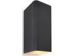 PACO HOME Wandleuchte "ELENA", grau, H: 24cm, Leuchten, In-& Outdoor Wandleuchte LED Aussen Garten Lampe 3000 K IP 54 Up Down, Wandleuchte