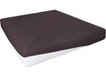 Spannbettlaken PRIMERA "Elasthan-Feinjersey", braun (dunkelbraun), 1 Stk., Jersey-Elasthan, 140-160x200-220 28cm, Jersey-Elasthan, Obermaterial: 95% Baumwolle, 5% Elasthan, Bettlaken, Spannbettlaken, PREMIUM, aus 95% gekämmter Baumwolle und 5% Elasthan, bis 28 cm Höhe