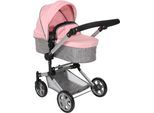 Kombi-Puppenwagen CHIC2000 "Linus", rosa (melange grau, rosa), Puppenwagen, KinderB:42cm H:82cm T:72cm, Kunststoff, Polyester, Stahl, Kombi-Puppenwagen, mit schwenkbaren Vorderrädern, B:42cm H:82cm T:72cm