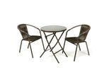 Garten-Essgruppe VCM "3-tlg. Bistroset Balkon Stuhl Tisch Set Braun", braun, Obermaterial: 100% Metall MT., Sitzmöbel-Sets, Garten-Essgruppe