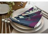 Stoffserviette ADAM "Jungle" Gr. 1, bunt (dunkelblau, lila), B:30cm L:30cm, Obermaterial: 100% Baumwolle, Servietten, Stoffserviette, GOTS organic,zertifiziert durch CERES 0242Made in Germany