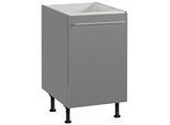 Spülenschrank OPTIFIT "Bern", grau (basaltgrau, basaltgrau), B:50cm H:87cm T:58,4cm, Schränke, Spülenschrank, 50 cm breit, mit 1 Tür, mit höhenverstellbaren Füßen, mit Metallgriff