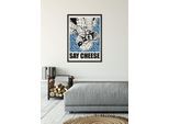Wandbild KOMAR "Marvel Spider-Man Say Cheese Blue", blau (farbe bild(er): blau,weiß), Disney, 1 Stk., Vlies, Bilder, Wandbild, 50 x 70 cm (Breite x Höhe) - Kinderzimmer, Dekoration