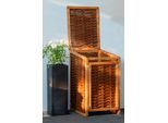 Mülltonnenbox DOBAR, braun (braun, dunkelbraun), B:60cm H:115cm T:80cm, Holzwerkstoff, Aufbewahrungsboxen, Mülltonnenbox, 120l, BxTxH: 60x80x115 cm