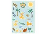 Wandtattoo KOMAR "Lion King Palmtrees - Größe 50 x 70 cm", bunt, B:50cm H:70cm, Folie, Wandtattoos, Wandtattoo, selbstklebend, Wandsticker, Kinderzimmer
