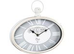 Wanduhr AMBIENTE HAUS "Wanduhr ovale 29cm", weiß, B:27cm H:29cm T:5cm, Wanduhren, Wanduhr