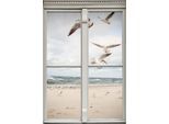 Leinwandbild QUEENCE "Möwen", beige (farbe bild(er): natur), B:60cm H:90cm, Canvas, Holzrahmen, Bilder, Leinwandbild, Premium-Leinwandstoff