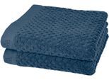Handtücher ROSS "Harmony", blau (denim), B:50cm L:100cm, Frottier, Baumwolle, Handtücher, Handtücher, 100 % Baumwolle, Hoch Tief Struktur, viele Farben