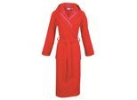Unisex-Bademantel CARL ROSS "supercombed light" Gr. M, rot (intense rot, pink), L:125cm, Frottier, Hausmäntel, Unisex-Bademantel, Kapuze