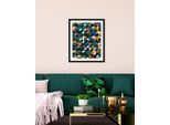 Bild QUEENCE "Alan", bunt (farbe rahmen: schwarz, farbe bild(er): bunt), B:30cm H:40cm, Acrylglas, Holz, Papier, Bilder, Bild, HD Premium Poster-Druck inkl. Holzrahmen
