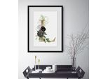 Bild QUEENCE "L", gold (farbe rahmen: schwarz, farbe bild(er): goldfarben), B:50cm H:70cm, Acrylglas, Holz, Papier, Bilder, Bild, HD Premium Poster-Druck inkl. Holzrahmen