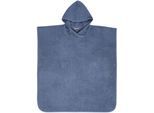 Badeponcho WÖRNER "Badeponcho Uni" Gr. M, blau (dunkelblau), L:80cm, Baumwolle, Hausmäntel, Badeponcho, maschinenwaschbar, trocknergeeignet