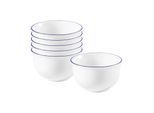Schale SELTMANN WEIDEN "Müslischalen Compact Blaurand ø 12,7 cm 6er Set weiß-blau", bunt (weiß, blau), L:12,7cm, Schüsseln, Schale