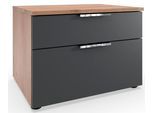 Nachtkommode WIMEX "Level by fresh to go", schwarz (front graphit, korpus plankeneiche nachbildung), B:54cm H:39cm T:41cm, Holzwerkstoff, Sideboards, Nachtkommode, 2 Schubladen mit soft-close Funktion, 54cm breit, 39cm hoch