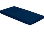 Spannbettlaken BIERBAUM "Jersey", blau (marine), 1 Stk., Jersey, 90-100x190-220 30cm, Jersey, Obermaterial: 95% Baumwolle, 5% Elasthan, Bettlaken, Spannbettlaken, 95 % Baumwolle und 5 % Elasthan für optimale Weichheit und Dehnbarkeit