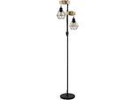 EGLO Stehlampe "TOWNSHEND 5 Stehlampe, Stahl und Holz, E27, IP20, Flurlampe, Lampe", braun (braun, schwarz), 2, H: 166,5cm, Leuchten, Stehleuchte, L40 x B25 x H166,5 cm, schwarz, braun, 2X60W exkl., Stehlampe
