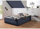 Boxbett HOME AFFAIRE "Niemes inkl. Bettkasten und Topper, auch in Überlänge erhältlich", denim, blau, B:124cm L:204cm, Komplettbetten, Boxbett, Boxbett ohne Kopfteil, inkl. Topper