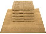 Seiftuch DYCKHOFF "Siena", braun (mandel), B:30cm L:30cm, Frottier, Waschlappen, Seiftuch, mit Bordüre