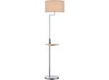 TRIO LEUCHTEN Stehlampe "Claas", grau (nickelfarben), 1, Ø 40cm H: 160cm, 1 Stk., Leuchten, schwenkbar, USB Anschluss mit Ladefunktion, Leuchtmittel tauschbar, Stehlampe