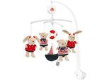 Mobile FEHN "Classic Stars, Ocean Club Musikmobile", bunt (rot, blau), Mobilés, BabyB:40cm H:65cm, Kunststoff, Plüsch, Softvelour, Mobile, B:40cm H:65cm