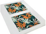 Platzset ADAM "Jungle" Gr. 2, bunt (dunkelgrün, orange), B:40cm L:50cm, Obermaterial: 100% Baumwolle, Platzsets, Platzset, GOTS organic,zertifiziert durch CERES 0242Made in Germany