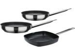 Pfannen-Set GSW "Le Chef PROFI", silber (silberfarben, schwarz), Ø:28cm, Pfannen, Pfannen-Set, Induktion