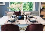 Platzset ADAM "Wave" Gr. 1, rot (dunkelrot, natur, rosa), B:40cm L:50cm, Obermaterial: 73% Leinen, 27% Baumwolle, Platzsets, Platzset, GOTS organic,zertifiziert durch CERES 0242,Made in Germany