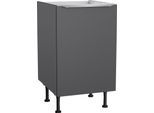 Spülenschrank KOCHSTATION "KS-Aken", grau (anthrazit), B:50cm H:87cm T:58,4cm, Schränke, Spülenschrank