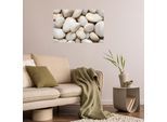 Wandsticker QUEENCE "Stones", weiß, B:120cm H:80cm T:0,1cm, Folie, Wandtattoos, Wandsticker, Selbstklebend, kinderleichte Anbringung