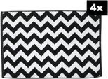Badematte DONE. "DAILY SHAPES ZickZack 4er-Set", schwarz, H:5mm, Baumwolle, Badematten, Badematte, Badvorleger aus 100% Baumwolle, Jacquardgewebt