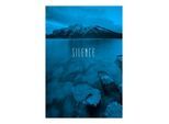 Bild KOMAR "Word Lake Silence Blue", bunt (farbe bild(er): bunt), B:30cm H:40cm, Holz, Papier, Bilder, Bild, Wandbild zur Dekoration - ohne Rahmen