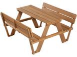 Kindersitzgruppe ROBA "Picknick for 4 Outdoor Deluxe, Teakholz-Optik", braun (teakholz, optik), Sitzmöbel-Sets, Kinder, B/H/T: 89cm x 50,5cm x 107cm, Kindersitzgarniturmit Lehne, Massivholz, Kindersitzgruppe, mit Lehne, B:89cm H:50,5cm T:107cm