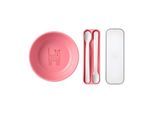 Kinderschale MEPAL "Kinderschale mit Fütterlöffel Mio 3er Set", pink (deep pink), L:12,7cm, Schüsseln, Kinderschale