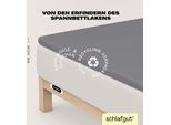 Spannbettlaken SCHLAFGUT "EASY Jersey Elasthan Topper", grau (grau mid), 1 Stk., Jersey, 90-100x200-220 10cm, Jersey, Obermaterial: 95% Baumwolle, 5% Elasthan, Bettlaken, Spannbettlaken, MADE IN GREEN by OEKO-TEX