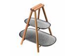 Etagere LEONARDO "Etagere Matera 31 cm anthrazit", grau (anthrazit), L:32cm, Keramik, Servierplatten, Etagere
