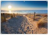 Poster REINDERS "Dünenweg zum Meer", blau (farbe bild(er): blau), B:140cm H:100cm T:0,1cm, Leinwand, Bilder, Poster, leichtes und wasserfestes Gartenposter für den Außeneinsatz