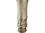 Dekovase GILDE "Face", gold (goldfarben), B:14cm H:45,5cm T:14cm, Aluminium, Vasen, Dekovase, Vase aus Aluminium, Dekoobjekt