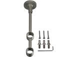 Doppelträger LIEDECO Gr. 1, silber (silberfarben, matt), L:21cm Ø:2cm, Gardinenstangenhalterungen, Doppelträger, für Gardinenstangen Ø 20 mm