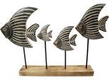 Dekofigur AM DESIGN "Fischschwarm aus Mangoholz und Metall", braun, B:8cm H:45cm T:45cm, Holzwerkstoff, Metall, Dekofiguren, Dekofigur, handgefertigte Osterdekoration