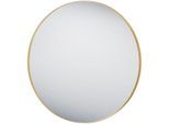 Dekospiegel MIRRORS AND MORE "Britney", gold (goldfarben), B:80cm H:80cm T:2,8cm Ø:80cm, Metall, Spiegel, Dekospiegel, Wandspiegel, rund, Ø 80 cm, Metallrahmen