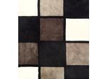 Wohndecke GÖZZE "Antigua", grau (taupe, creme), B:150cm L:200cm, Polyester, Wohndecken, Wohndecke, mit modernem Karo, Kuscheldecke, 150x200 cm