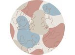 Wandtattoo KOMAR "selbstklebendes Vlies - Mickey Terra Bubbles - Größe 125 x 125 cm", bunt (pastell), B:125cm H:125cm T:0,1cm Ø:125cm, Folie, Wandtattoos, Wandtattoo, rund und selbstklebend